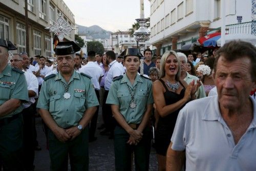 Spanish Spanish Civil guards take part in the procession of the El Carmen Virgin being carried into the sea in Malaga