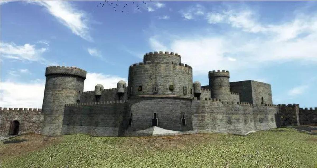 Recreación del castillo de Aguilar.