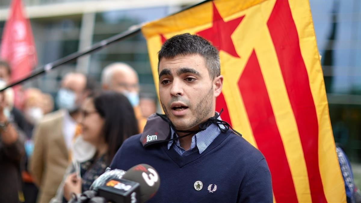 Jordi Alemany  a su llegada esta manana a la Audiencia Provincial de Girona