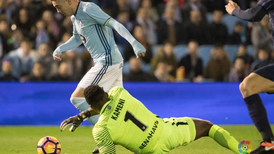 El portero africano ha cumplido su partido 100 defendiendo la portería blanquiazul.