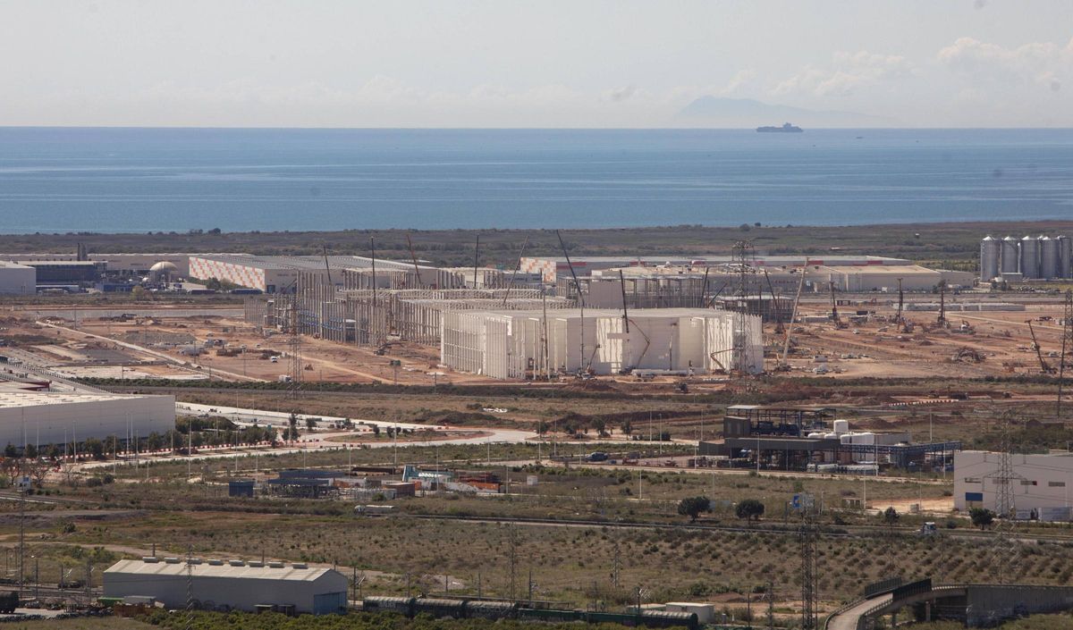 Obras de la gigafactoría de baterías de VW en Sagunt.
