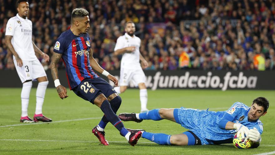 Courtois, en el último clásico ante el FC Barcelona.