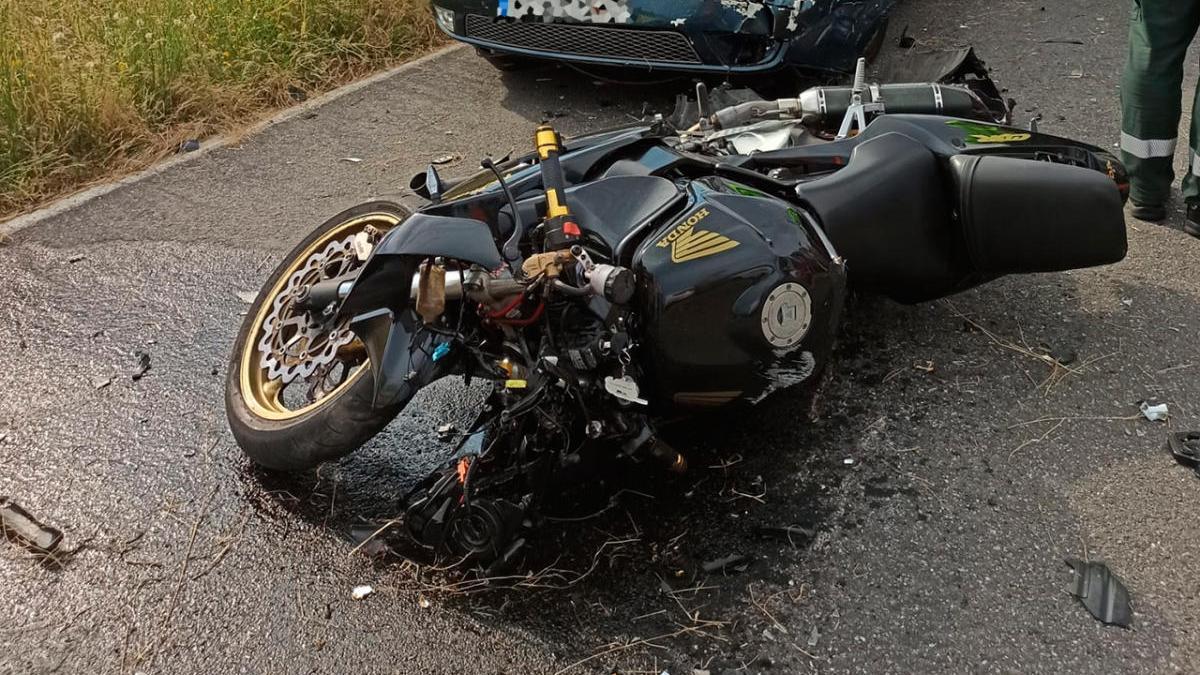 La motocicleta accidenta en Mondariz