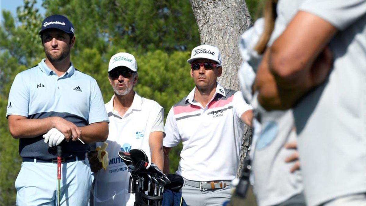 Rahm y Cabrera-Bello, durante la segunda jornada del Open de España