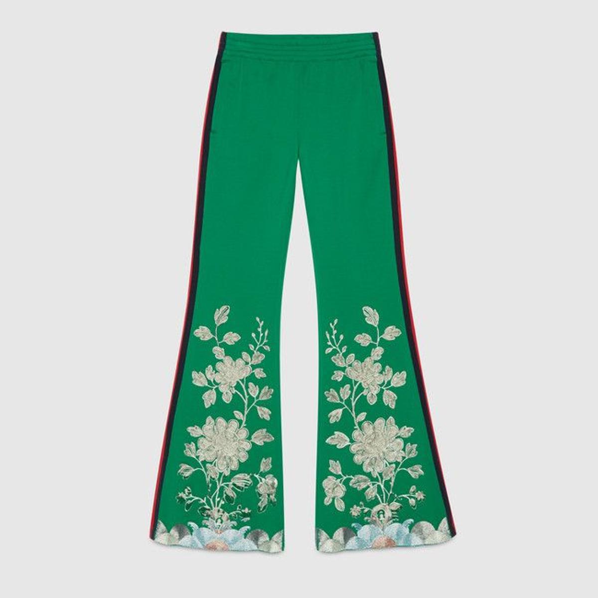 Pantalón técnico bordado, Gucci