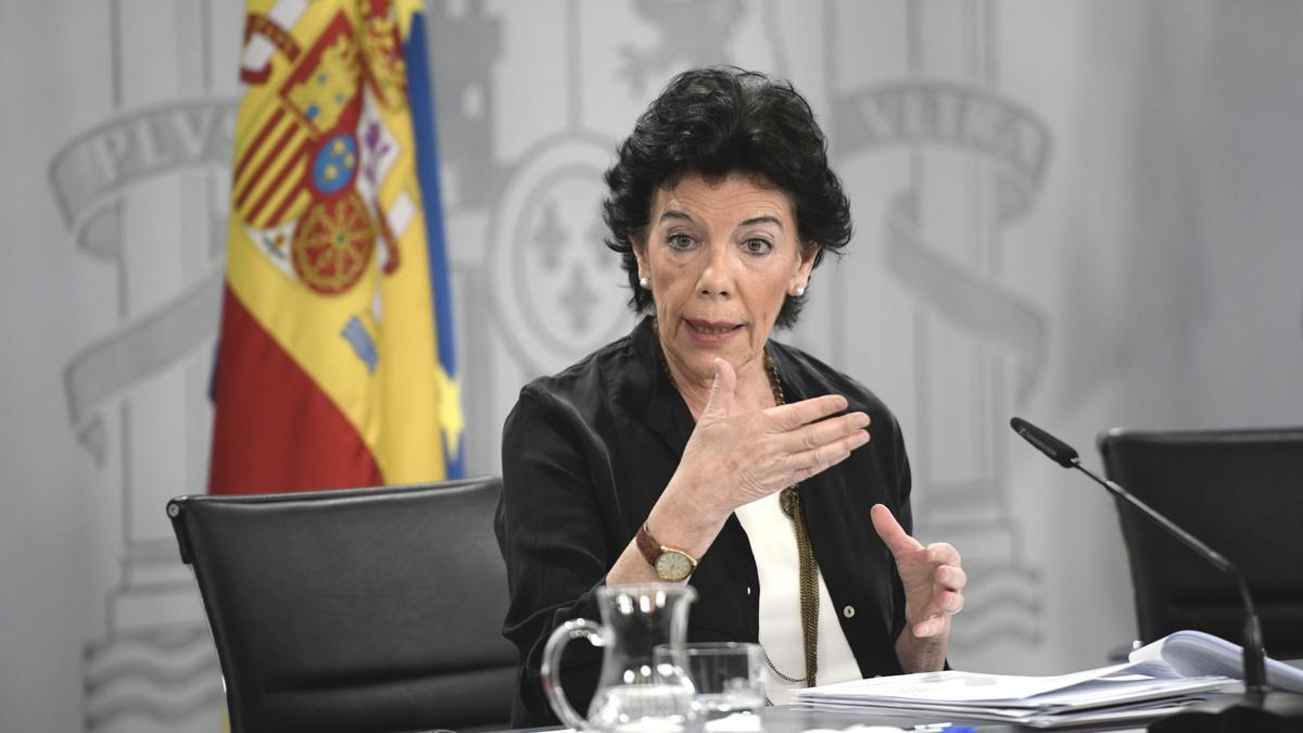 La ministra de Educación y Formación Profesional, Isabel Celaá