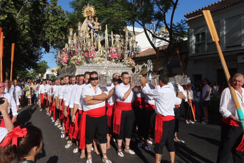 Las imágenes de la procesión de la Virgen del Carmen en el barrio de Pedregalejo.