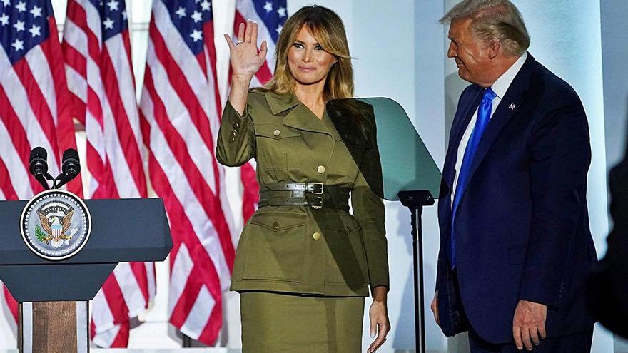 Melania i Donald Trump després del discurs de la primera dama.