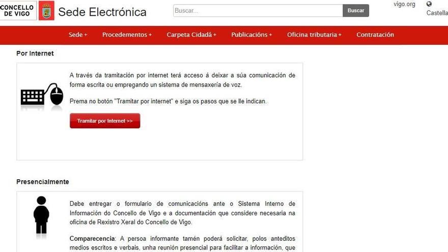 Canal de interno de denuncias ya en funcionamiento en la sede electrónica del Concello de Vigo