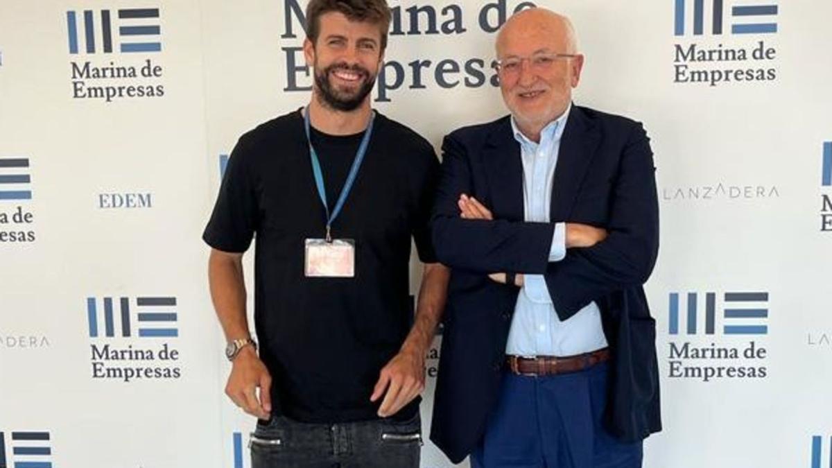 Gerard Piqué y Juan Roig, reunidos en La Marina de Empresas de València. | MARINA DE EMPRESAS