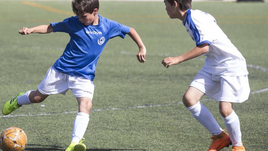 Niños de Alicante en un partido de fútbol base