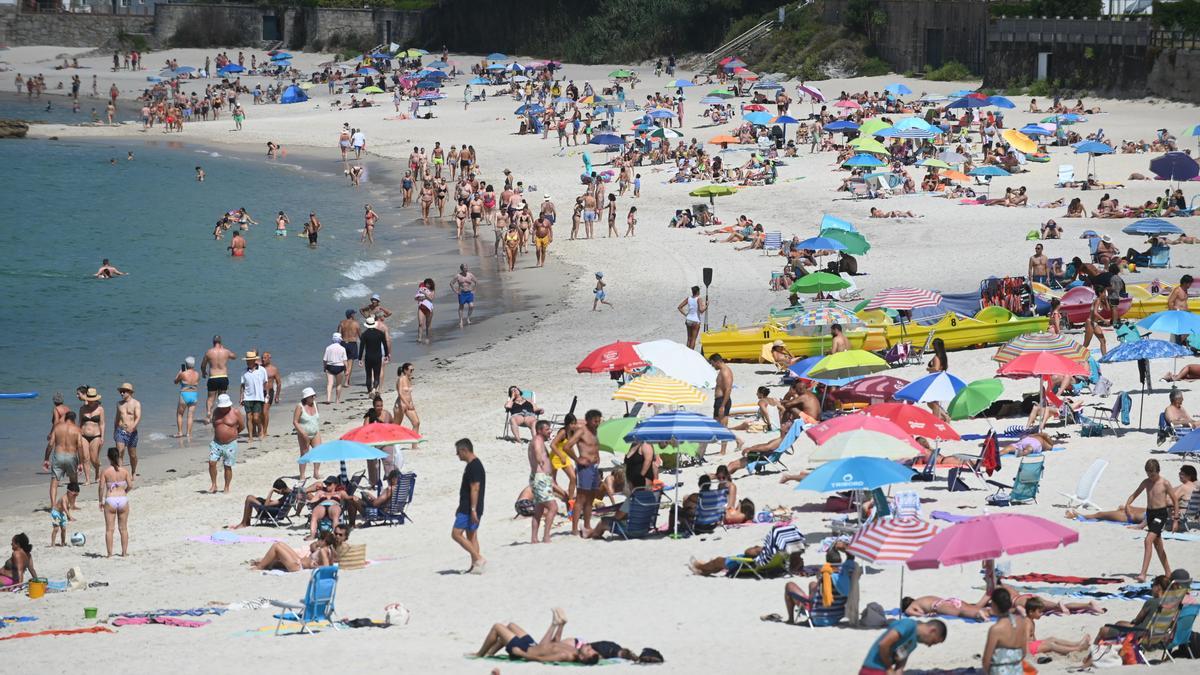 Playa de Areas, en Sanxenxo, esta semana