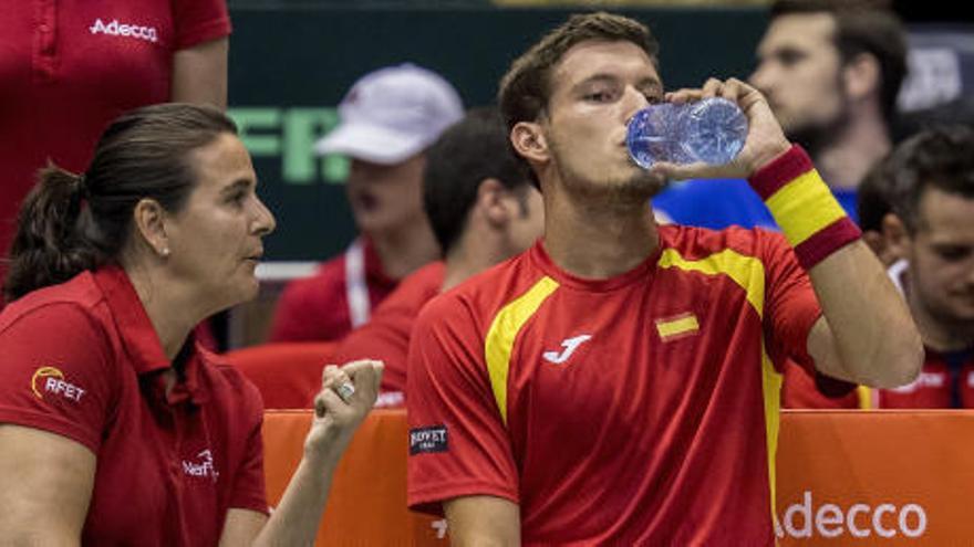 Conchita Martínez junto a Pablo Carreño.