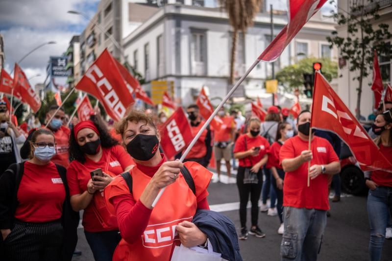 Protesta de CCOO en la capital tinerfeña | 11-2-2021