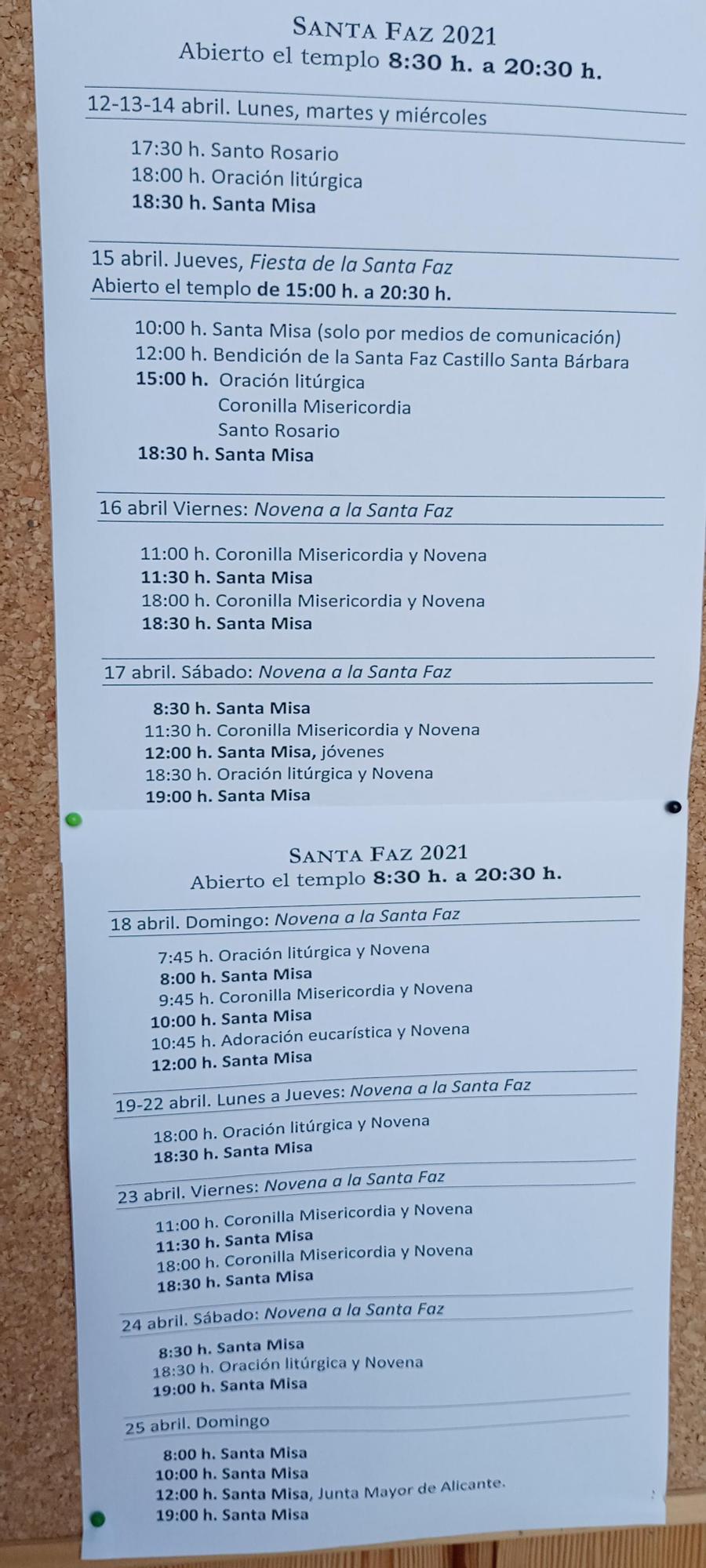 Horarios de misas en los próximos días en el monasterio