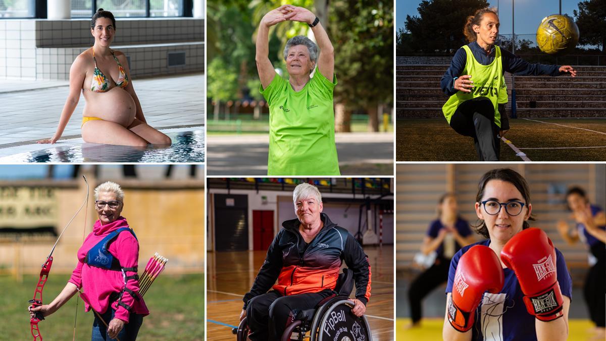 Aida Cortés, Mari Carmen Carbó, Elisabet Navarlaz, Ramona Sanz, Luisa Huidobro i Judit Sánchez, participants dels programes esportius oferts per la Diputació de Barcelona