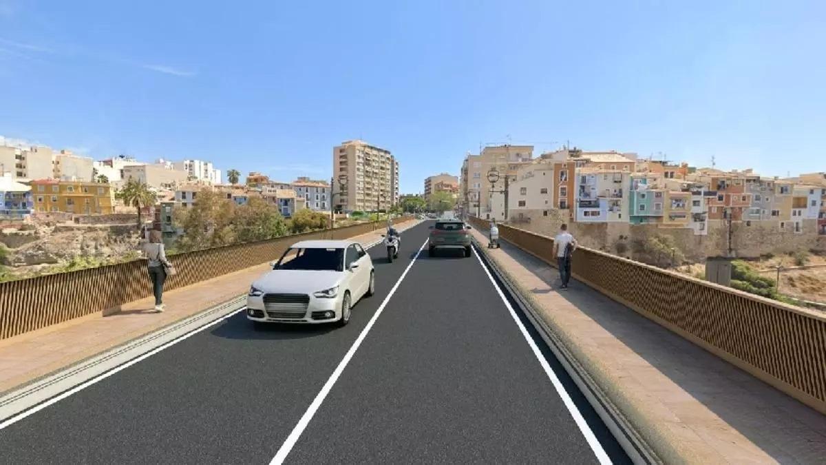 Recreación incluida en el primer proyecto para el puente sobre el río Amadorio de La Vila.