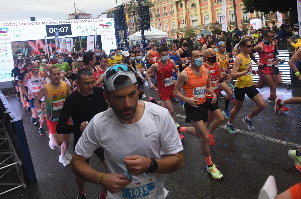 Así fue la salida de la maratón y la media maratón de Murcia