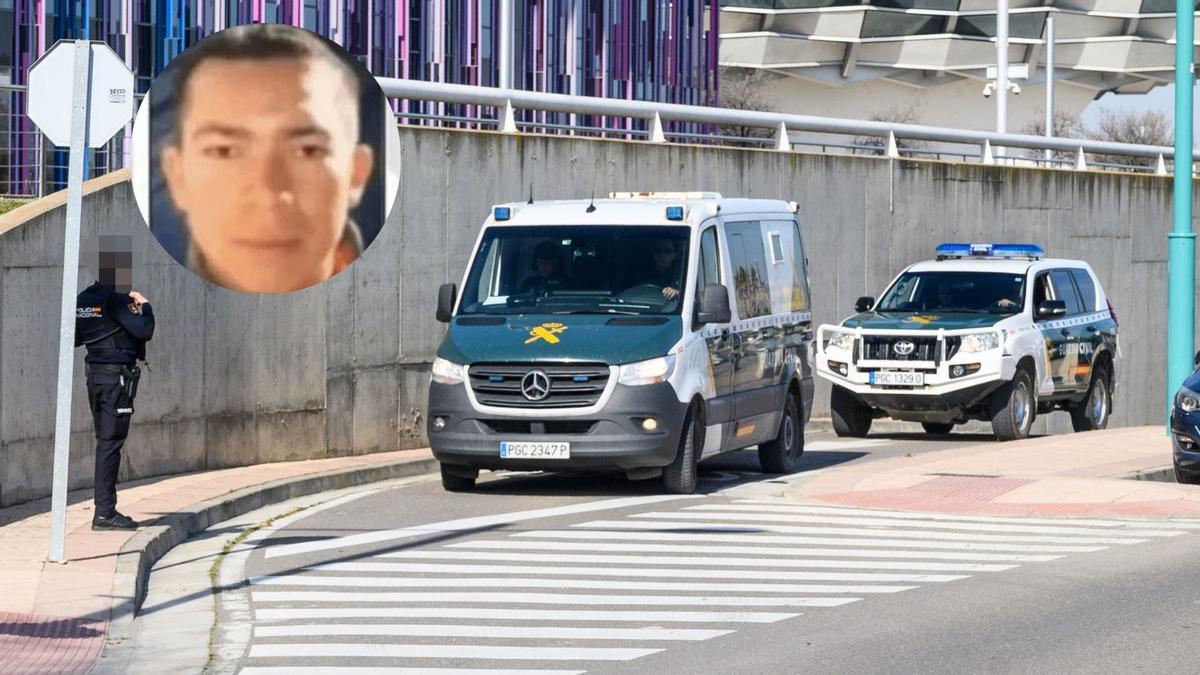 Un furgón de la Guardia Civil ha llevado a Wilmer Chavarría, alias 'Pipo', a declarar a la Ciudad de la Justicia de Zaragoza, este miércoles por la mañana.