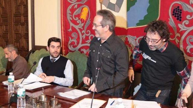 Antidio Fagúndez, Francisco Guarido y Miguel Ángel Viñas durante un Pleno.