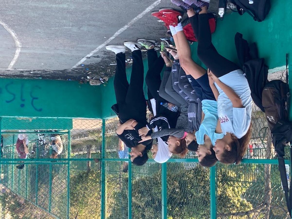 Las chicas del equipo, durante un entrenamiento