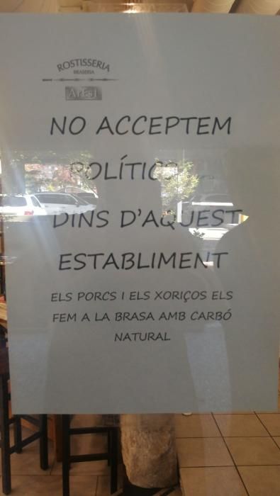 Un restaurant de Girona no admet polítics