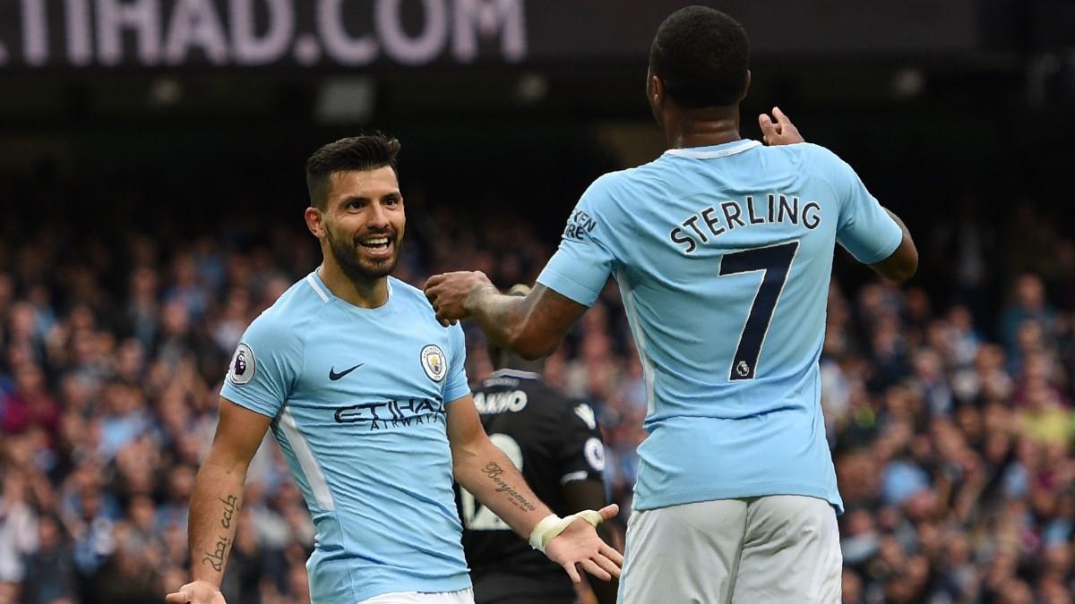 Sterling y Agüero, en el Manchester City