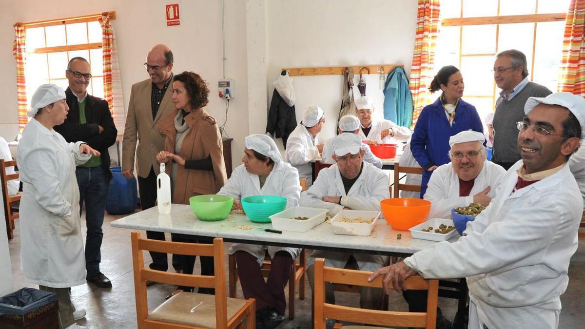 Visita en 2012 de la entonces delegada de Salud, María Isabel Baena, a instalaciones de Promi.