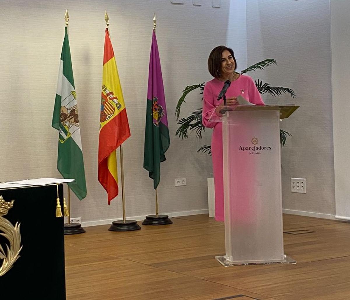 Leonor Muñoz Pastrana, en la toma de posesión de la nueva Junta de Gobierno del Colegio Oficial de Aparejadores y Arquitectos Técnicos de Málaga, acto del pasado junio en el que renovó su cargo como presidenta para los próximos cuatro años