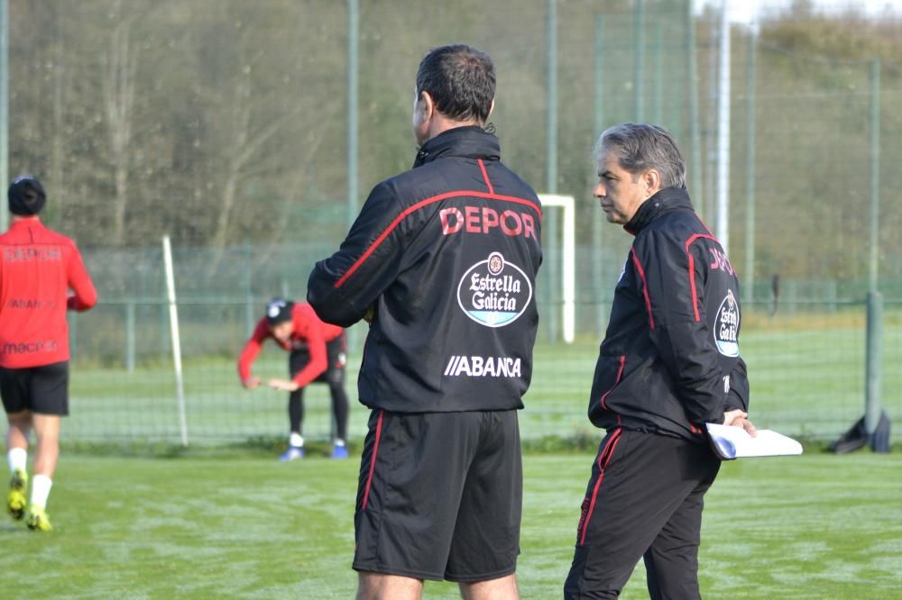 Carlos Fernández, David Simón, Diego Caballo, Gerard Valentín y Fede Cartabia se entrenan al margen del grupo.