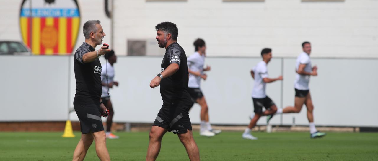 Gatuso, en la Ciudad Deportiva de Paterna