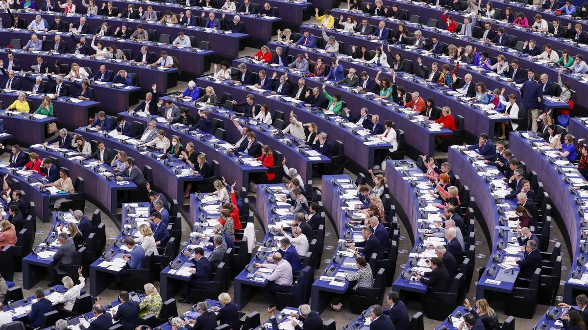 Votación en el Parlamento de Estrasburgo.