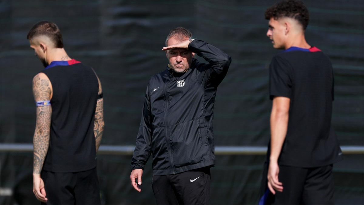 Hansi Flick, en la sesión previa al Real Sociedad-FC Barcelona