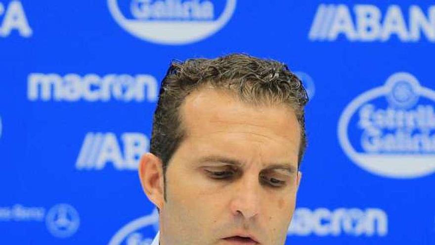 Rubén Baraja, durante su comparecencia de prensa en Riazor.