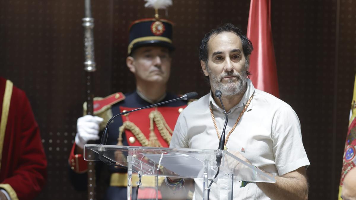 Juan Hidalgo, durante el discurso ofrecido este sábado en el pleno de investidura del Ayuntamiento de Córdoba.