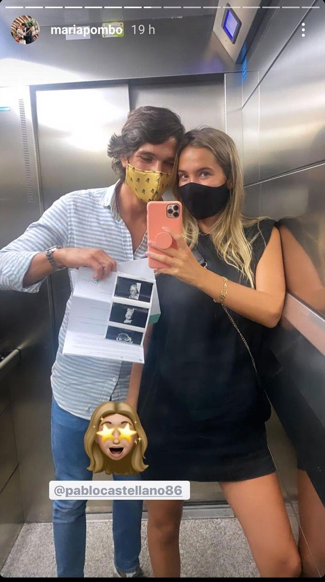 María Pombo y Pablo Castellano con la ecografía