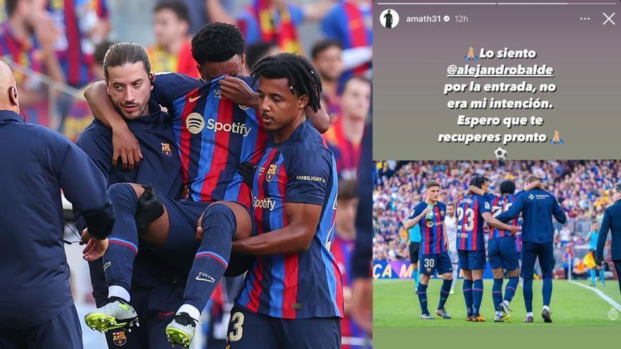 Amath Ndiaye pide perdón a Balde tras su dura entrada en el Barça-Mallorca