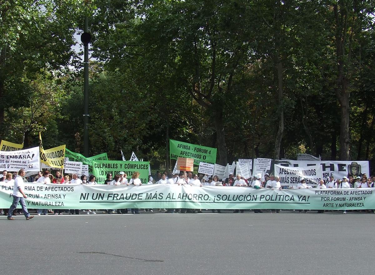 Movilización de consumidores financieros organizada por la asociación.