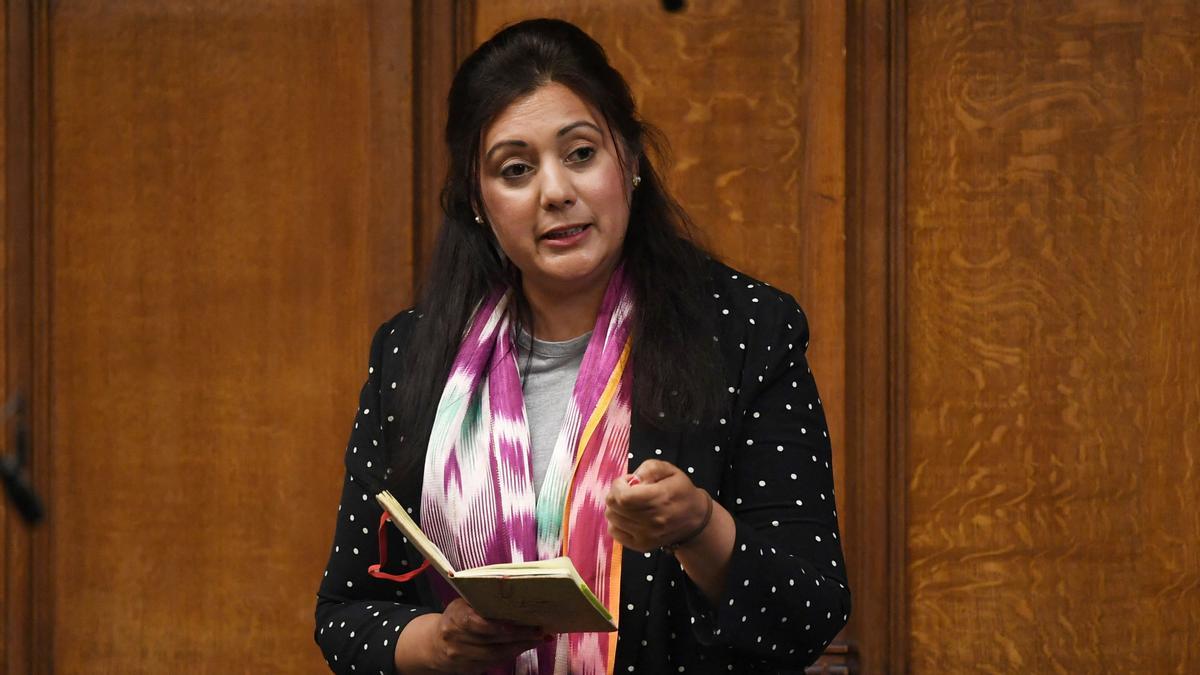 FILE PHOTO: MP Nusrat Ghani speaks during a session in Parliament in London, Britain May 12, 2021. UK Parliament/Jessica Taylor/Handout via REUTERS