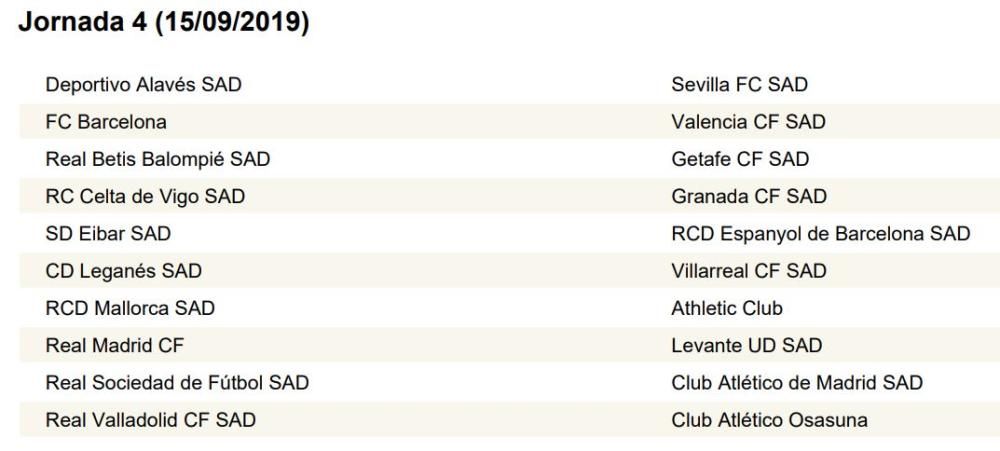 Calendario de LaLiga completo: Valencia CF; Levante UD, Villarreal...