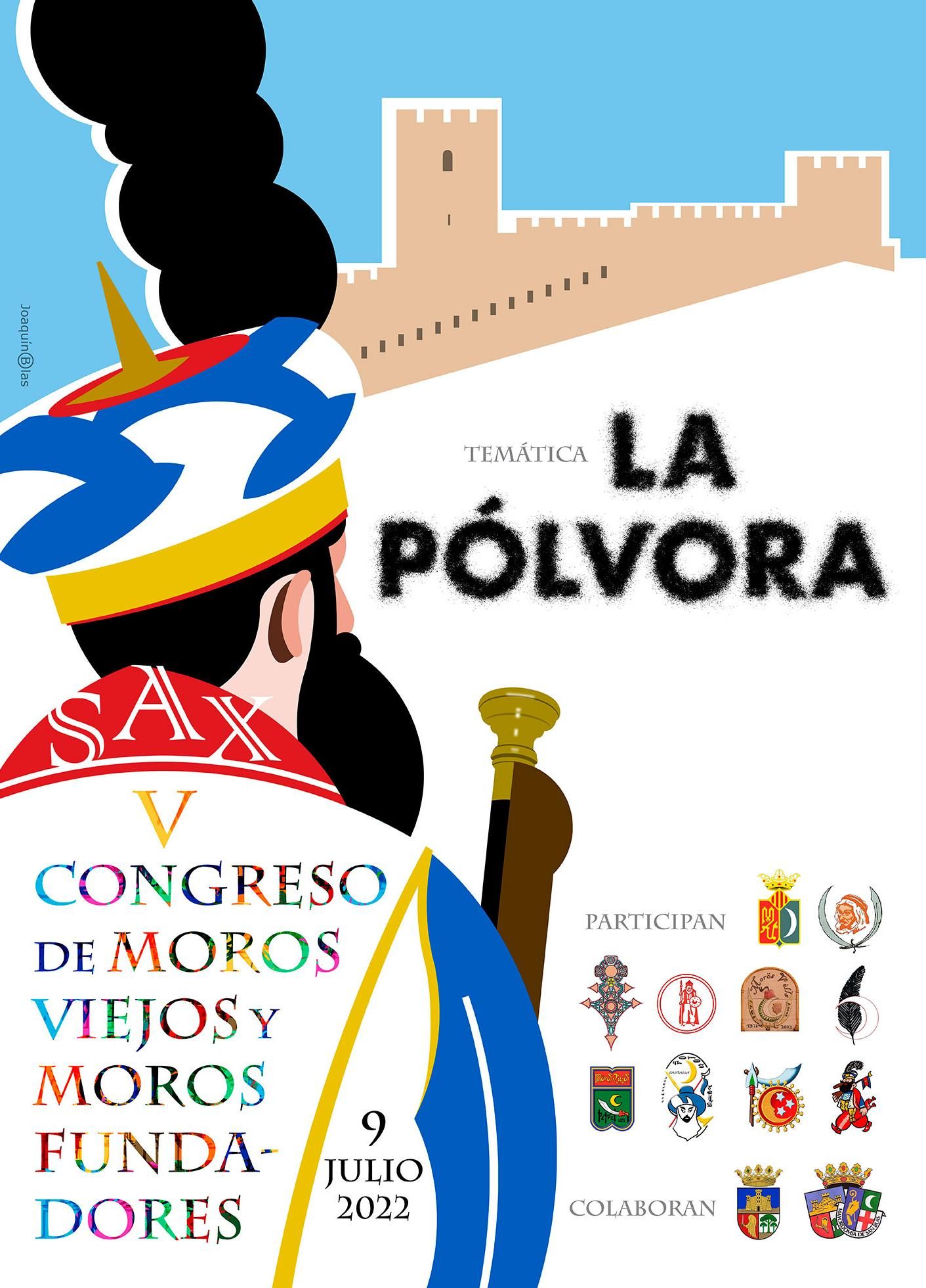 El cartel del V Congreso de Moros Viejos y Moros Fundadores elaborado por el artista incomprendido Joaquín Blas.