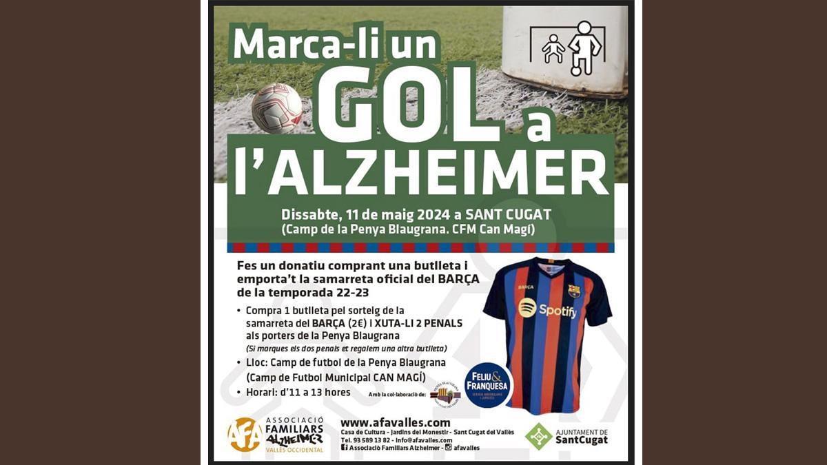 El cartel de la acción &quot;Marca-li un gol a l'Alzheimer&quot;