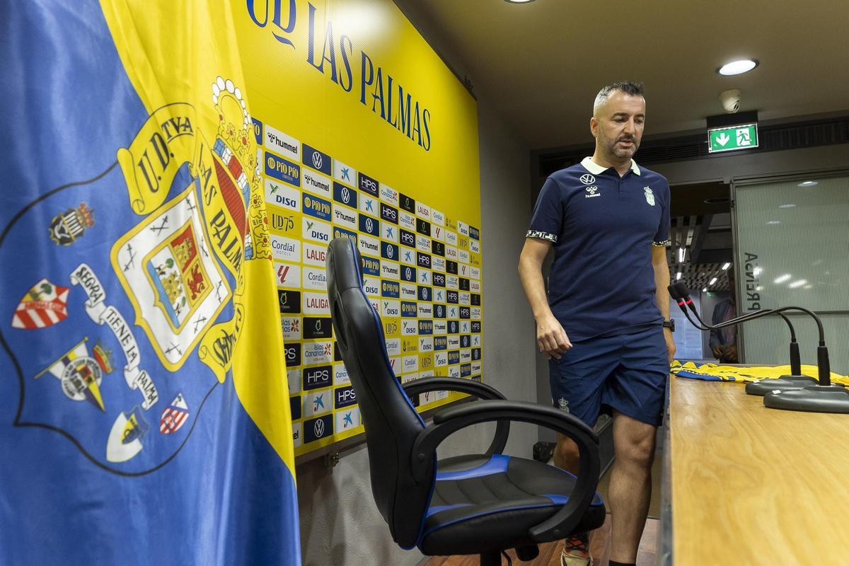 Diego Martínez en su presentación con la UD Las Palmas