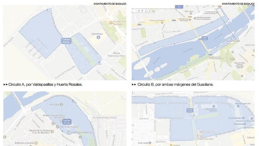 El Ayuntamiento de Badajoz diseña seis circuitos fijos para celebrar carreras deportivas