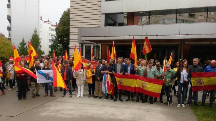 Concentración hoy en Vigo en apoyo a la Policía. // Cedida