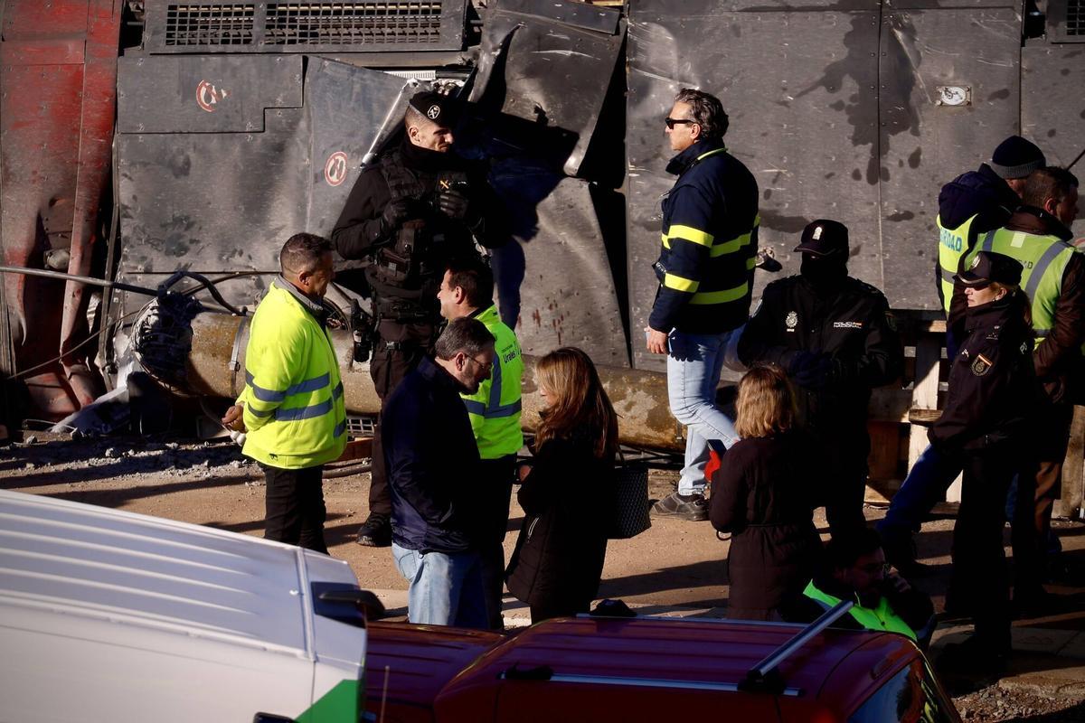 La zona cero del accidente ferroviario en Adamuz