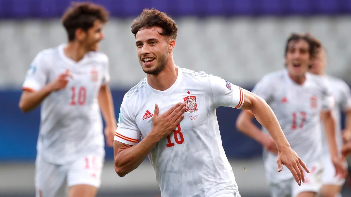 Puado celebra su gol ante Croacia