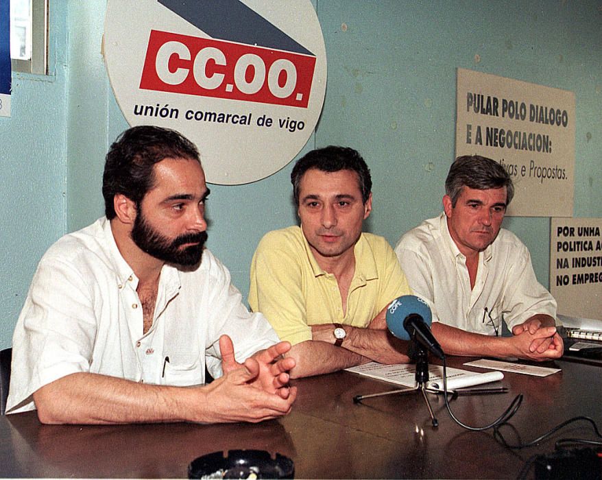 Con Antolín Alcántara (CIG) y Guillermo Simón (UGT)