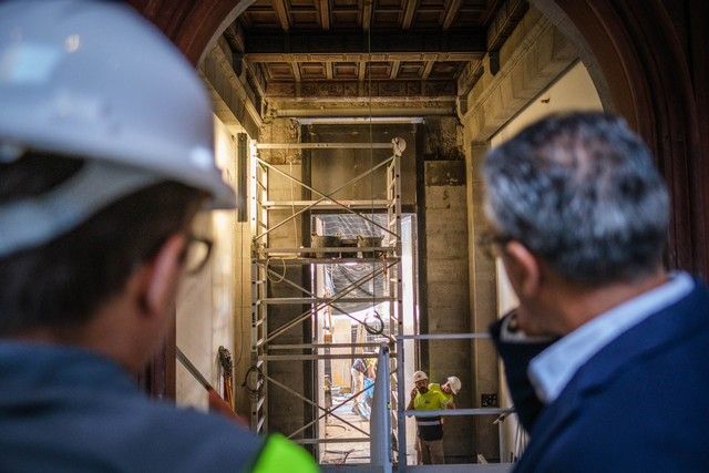 Visita a las obras del Palacio de Carta, en Santa Cruz de Tenerife