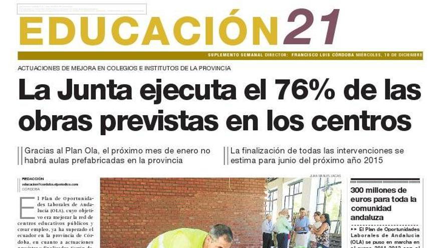 La Junta ejecuta el 76% de las obras previstas en los centros